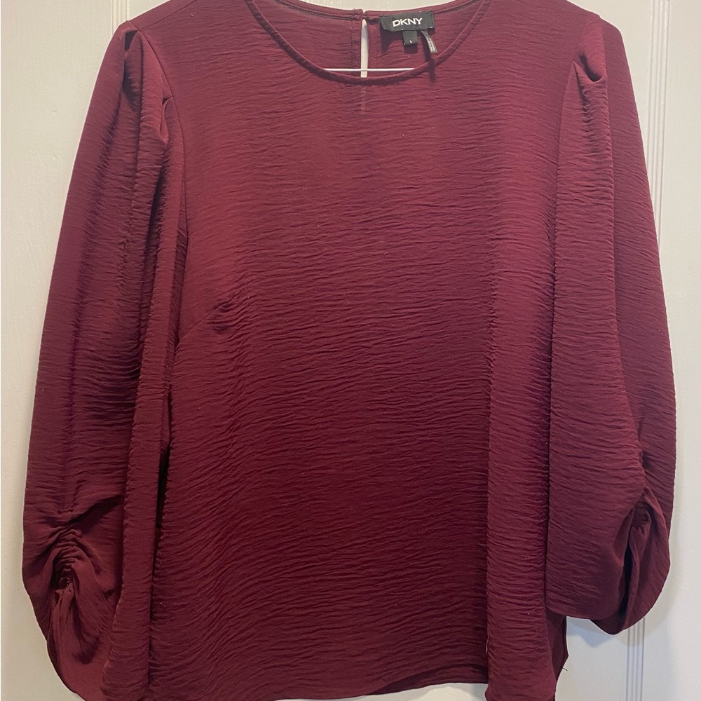 DKNY Women's Deep Burgundy Blouse